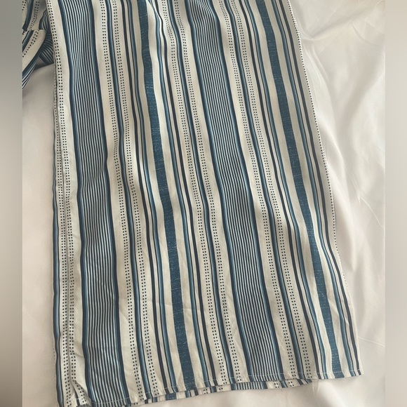 Flying Tomato women’s size M blue/white ruffle off‎ the shoulder jumpsuit - Picture 5 of 6